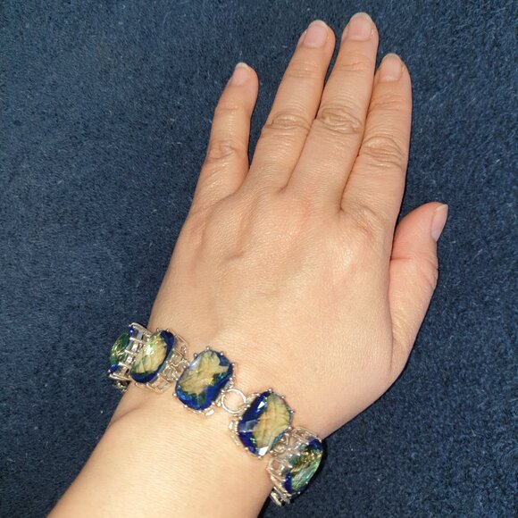 Stunning Vintage Rainbow Crystal 925 Sterling Silver “Shine Your Life” Bracelet - Picture 8 of 17